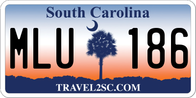 SC license plate MLU186