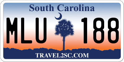 SC license plate MLU188