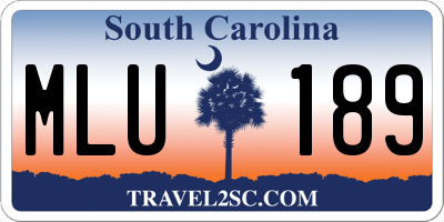 SC license plate MLU189