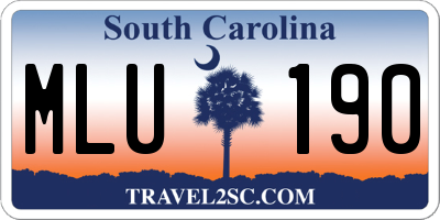 SC license plate MLU190