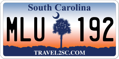 SC license plate MLU192