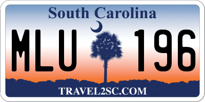 SC license plate MLU196