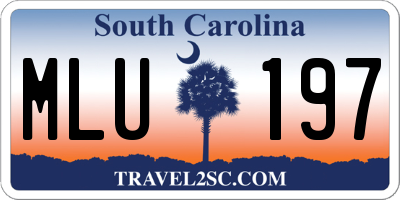 SC license plate MLU197