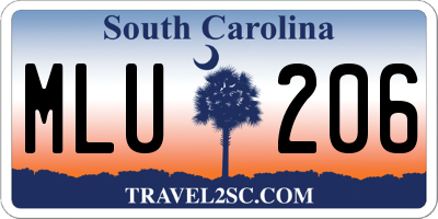 SC license plate MLU206