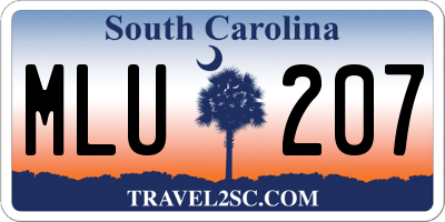 SC license plate MLU207