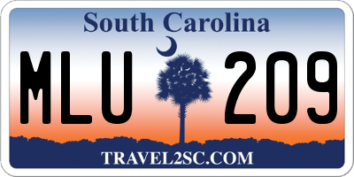 SC license plate MLU209