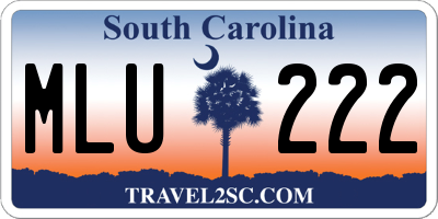 SC license plate MLU222