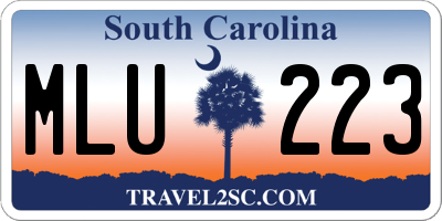 SC license plate MLU223