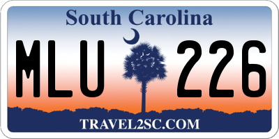 SC license plate MLU226