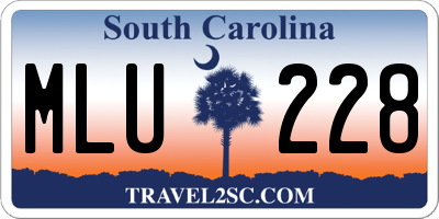 SC license plate MLU228