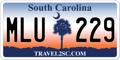 SC license plate MLU229