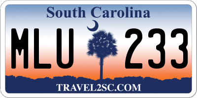 SC license plate MLU233