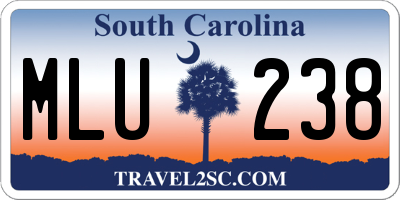 SC license plate MLU238