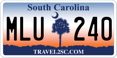 SC license plate MLU240