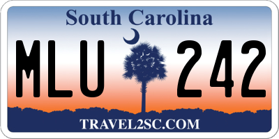 SC license plate MLU242