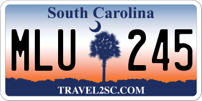 SC license plate MLU245