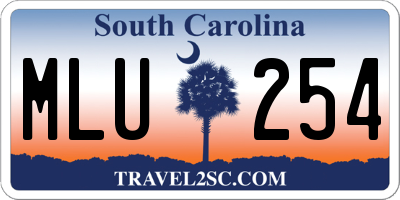 SC license plate MLU254
