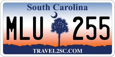 SC license plate MLU255
