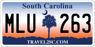 SC license plate MLU263