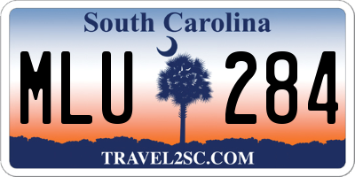 SC license plate MLU284