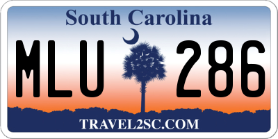 SC license plate MLU286
