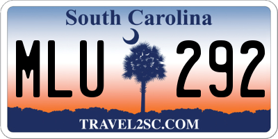 SC license plate MLU292