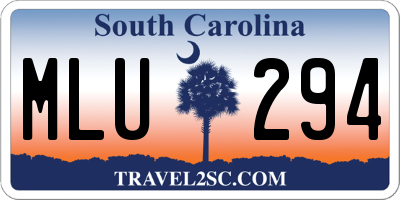 SC license plate MLU294