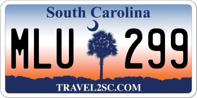 SC license plate MLU299
