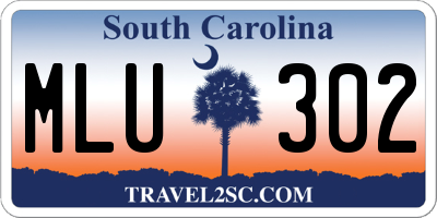 SC license plate MLU302