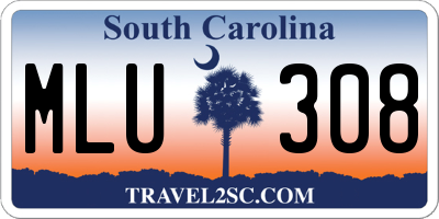 SC license plate MLU308