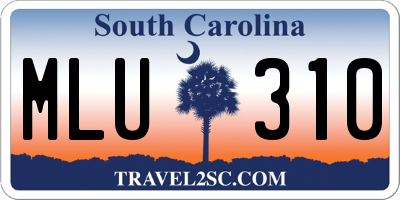SC license plate MLU310