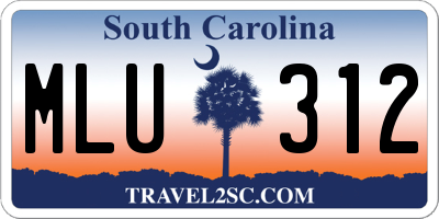 SC license plate MLU312