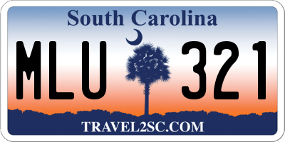 SC license plate MLU321