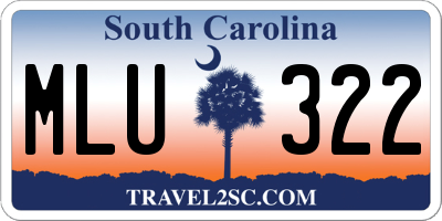 SC license plate MLU322