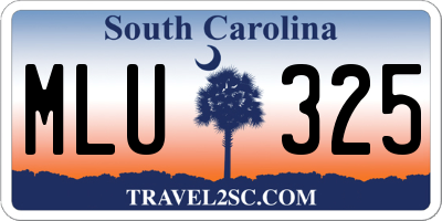SC license plate MLU325