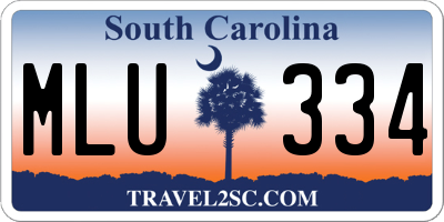 SC license plate MLU334