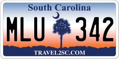 SC license plate MLU342