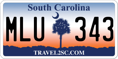 SC license plate MLU343