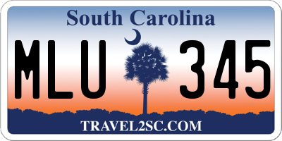 SC license plate MLU345