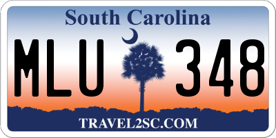 SC license plate MLU348