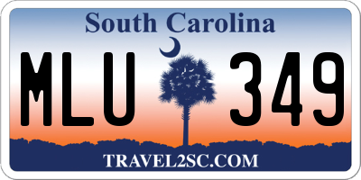 SC license plate MLU349