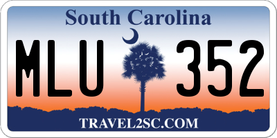 SC license plate MLU352