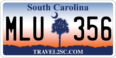 SC license plate MLU356