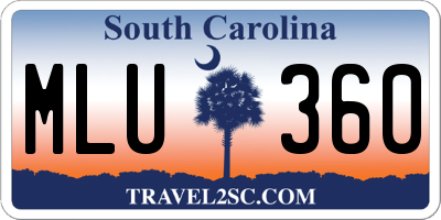 SC license plate MLU360
