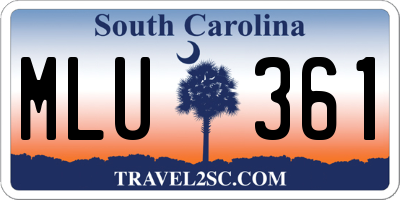 SC license plate MLU361