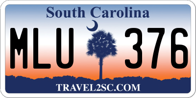 SC license plate MLU376