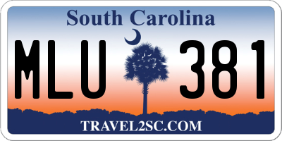 SC license plate MLU381