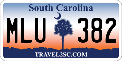 SC license plate MLU382