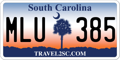 SC license plate MLU385