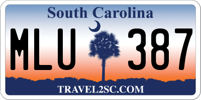 SC license plate MLU387